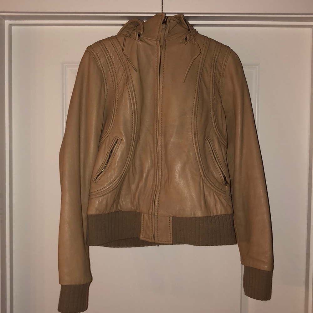 Aqua leather coat